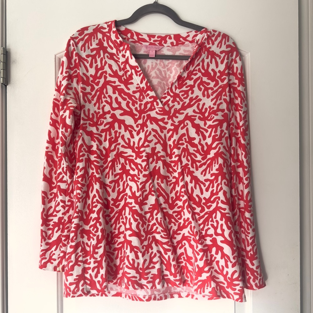 NWOT Lilly Pulitzer Odette Tunic Island Coral Treasure Small